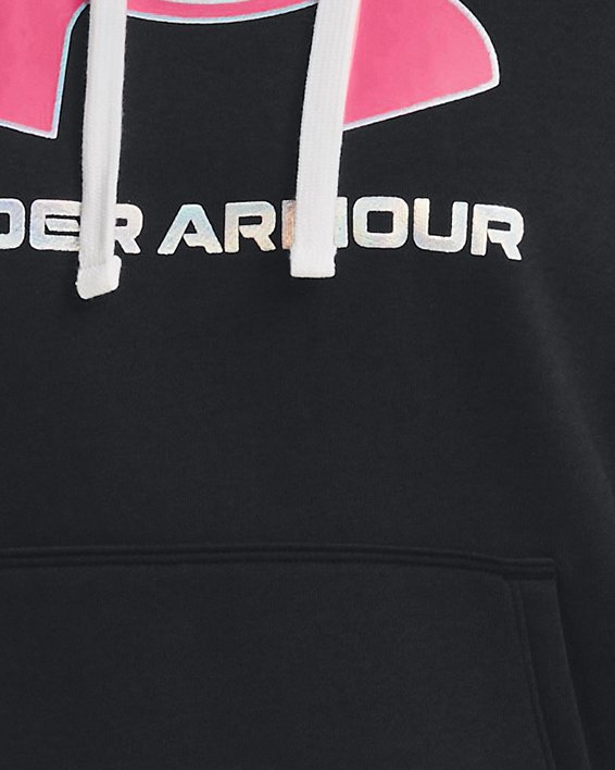 Under Armour Womens Rival Fleece Big Logo Fill Hoodie, Jet Gray