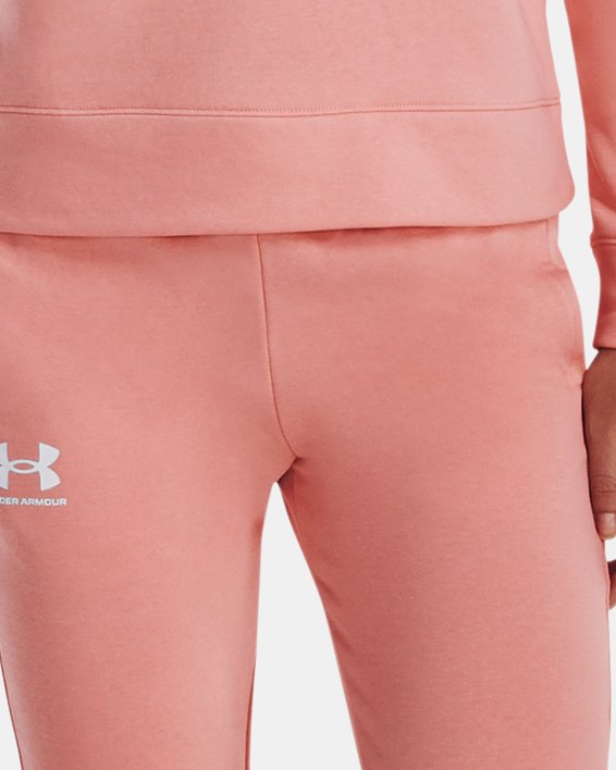 Pantalones de entrenamiento UA Rival Terry para Mujer, Pink, pdpMainDesktop image number 2