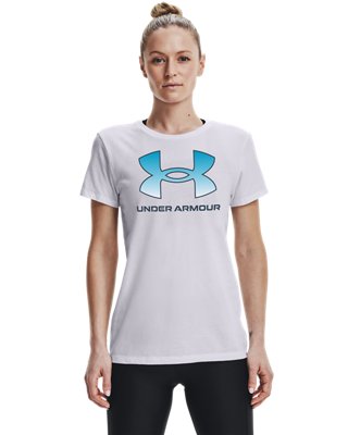 Women's UA Gradient Fill Logo Short Sleeve, White, pdpZoomDesktop image number 0