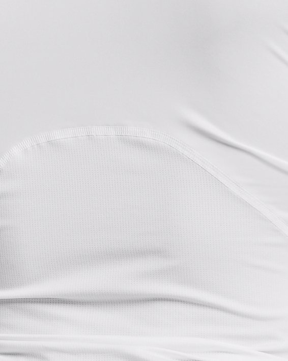 Men's HeatGear® Mock Long Sleeve, White, pdpMainDesktop image number 1