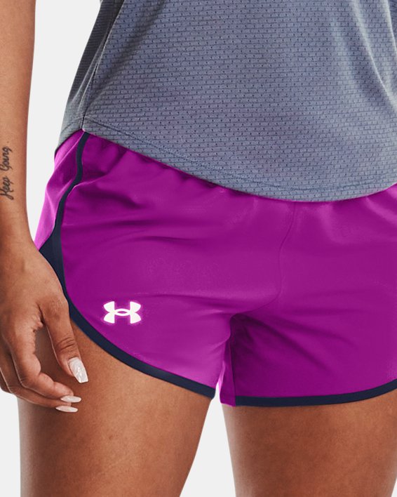 Shorts UA Fly-By Elite de 7.5 cm para Mujer, Purple, pdpMainDesktop image number 2