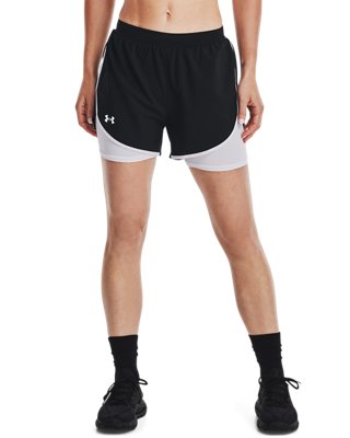 Shorts 2 en 1 UA Fly-By Elite para mujer, Black, pdpMainDesktop image number 0
