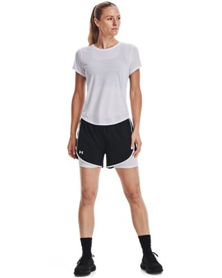 Shorts 2 en 1 UA Fly-By Elite para mujer, Black, pdpMainDesktop image number 2