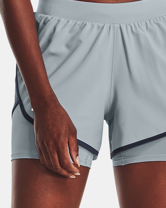 Women's UA Fly-By Elite 2-in-1 Shorts in Blue image number 2