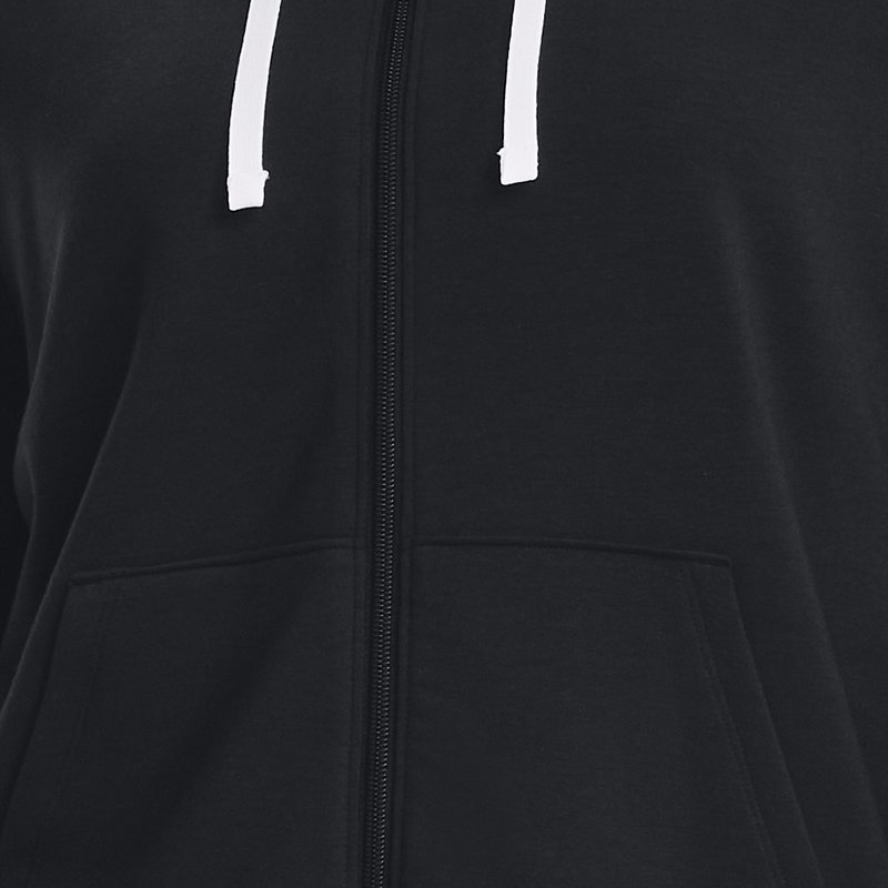 Women's Under Armour Rival Terry Full-Zip Hoodie Black / White XS