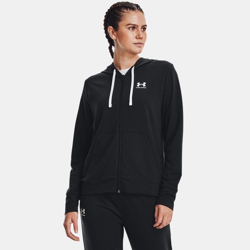 Image of Under Armour Women's Under Armour Rival Terry Full-Zip Hoodie Black / White XS