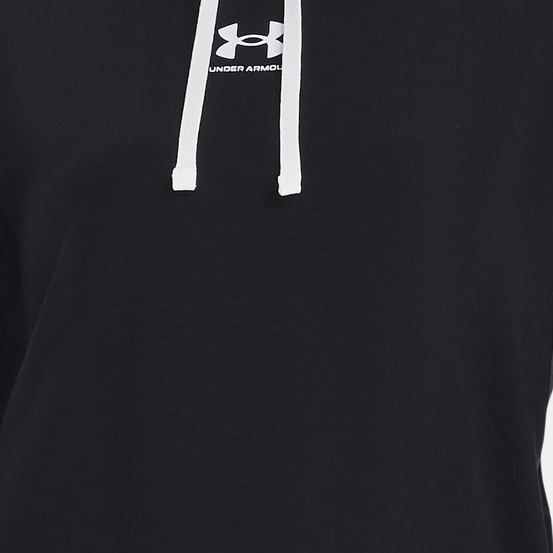 Women's Under Armour Rival Terry Hoodie Black / White XS