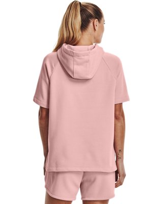 pink half sleeve hoodie