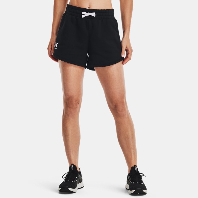 Women's Under Armour Rival Fleece Shorts Black / White L
