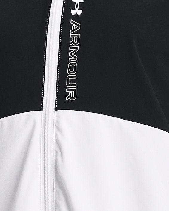 Women's UA Woven Full-Zip Jacket in Black image number 0