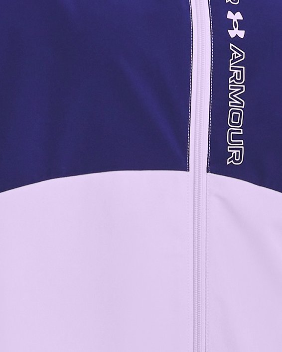 Women's UA Woven Full-Zip Jacket in Blue image number 0