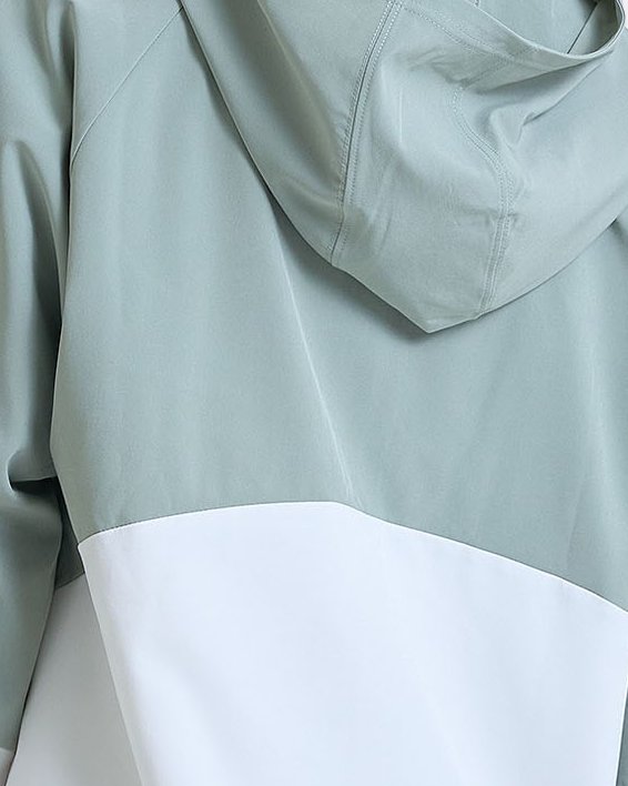 Women's UA Woven Full-Zip Jacket in Green image number 1