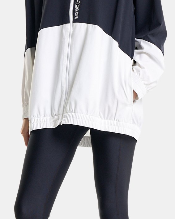 Women's UA Woven Oversized Full-Zip Jacket image number 2