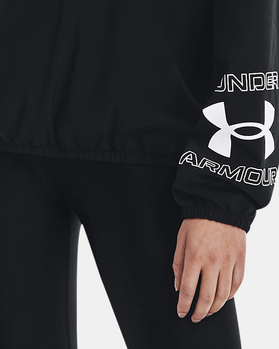 Women's UA Woven Graphic Crew image number 2