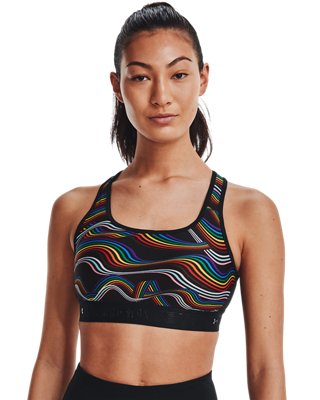 Women's Armour® Mid Crossback Pride Sports Bra, Black, pdpZoomDesktop image number 0