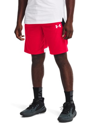 Herren Under Armour Baseline Shorts (25 cm) Rot / Weiß L