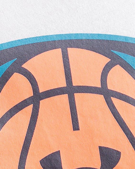 男士UA Basketball Logo短袖T恤 in Brown image number 6