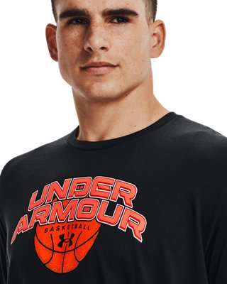 男士UA Basketball Branded Wordmark短袖T恤 image number 3