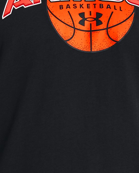 Men's UA Basketball Branded Wordmark Short Sleeve, Black, pdpMainDesktop image number 0