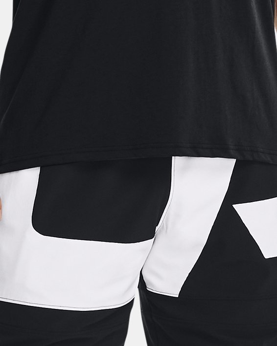 Men's UA Basketball Branded Wordmark Short Sleeve, Black, pdpMainDesktop image number 2