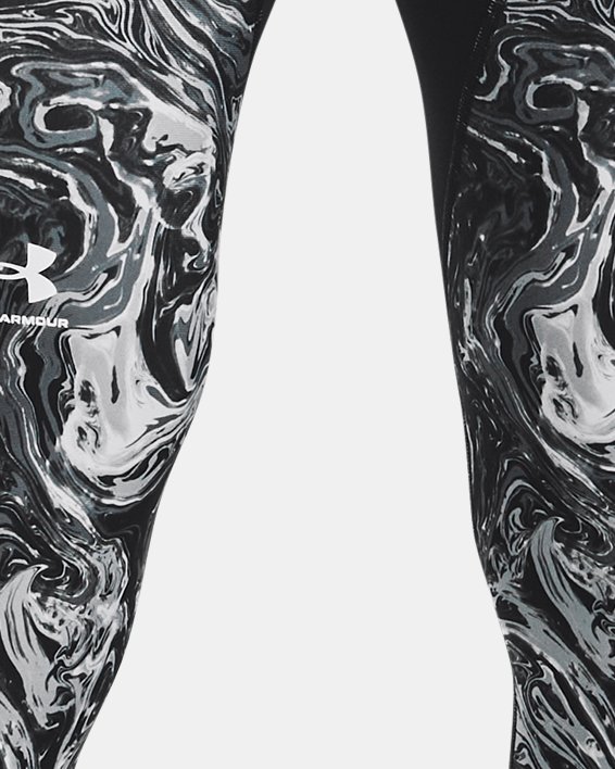 Men's HeatGear® Printed Leggings, Gray, pdpMainDesktop image number 0