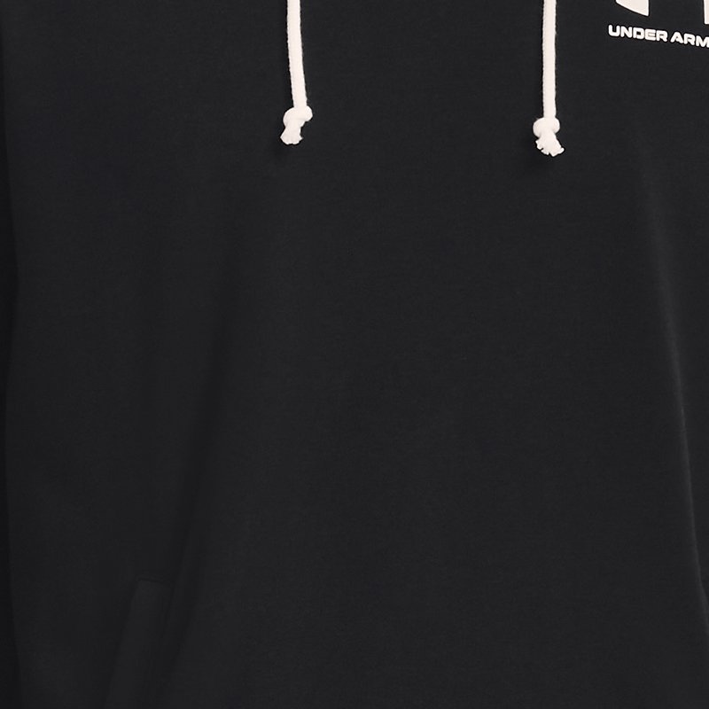 Men's  Under Armour  Rival Terry Short Sleeve Hoodie Black / Onyx White XS