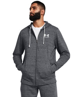 men's gray zip hoodie