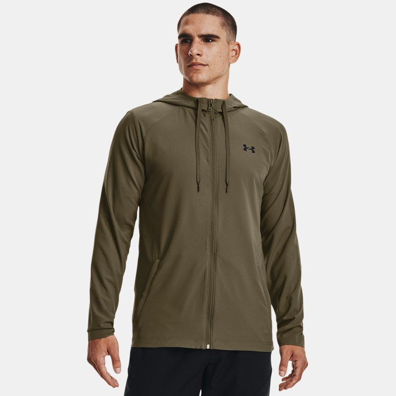 Men's Under Armour Woven Perforated Windbreaker Jacket Tent / Black L