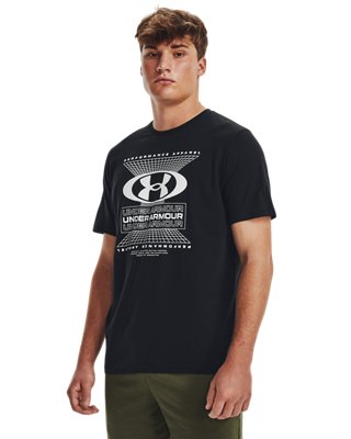 남성 UA 로고 그리드 반팔 image number 0