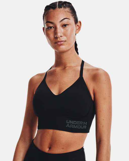 Under Armour Women's Seamless Low Impact Long Sports Bra, White (100)/Halo  Gray, Medium : : Clothing, Shoes & Accessories