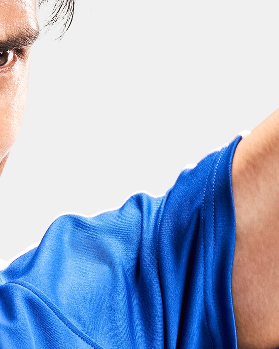 Men's UA Training Short Sleeve Shirt in Blue image number 4