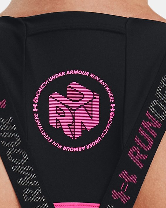 Women's Armour® Mid Crossback Pocket Run Sports Bra, Black, pdpMainDesktop image number 7