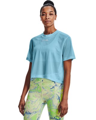 Damen UA Mesh T-Shirt mit Grafikdruck