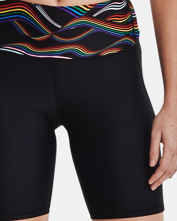Women's HeatGear® Pride Bike Shorts, Black, pdpMainDesktop image number 3