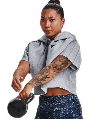 Women's Project Rock Fleece Short Sleeve Hoodie | Under Armour PH
