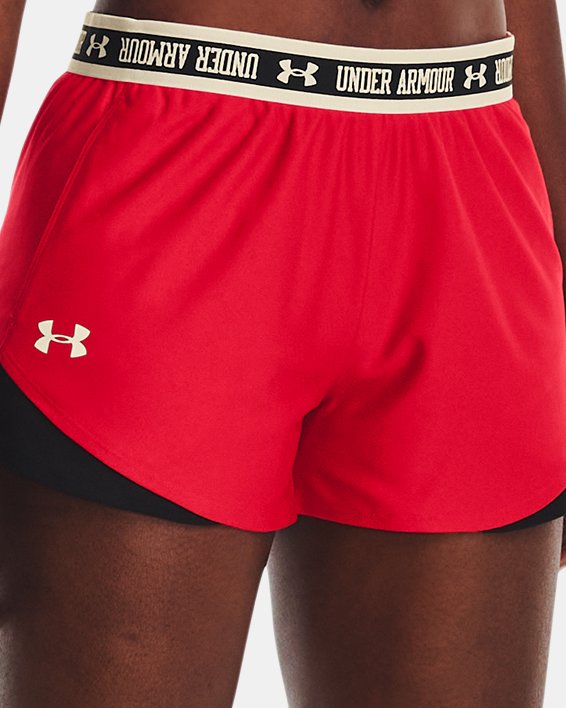 Under Armour Women's Red Loose Fit Heatgear Running Athletic Shorts X-small
