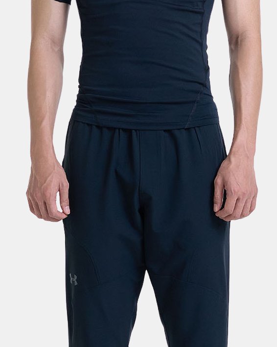 Men's HeatGear® Compression Mock Short Sleeve in Black image number 3