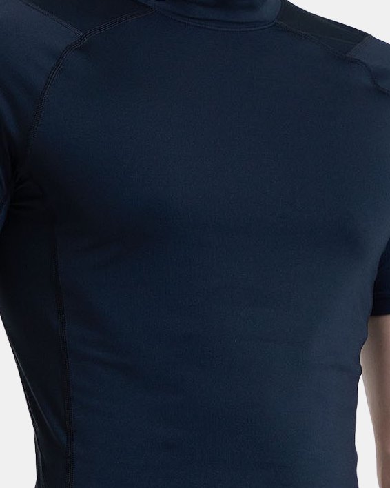 Men's HeatGear® Compression Mock Short Sleeve in Black image number 2