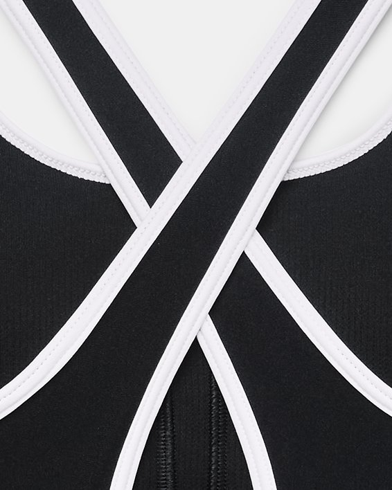 Damen Armour® Mid Crossback Long Line Sport-BH, Black, pdpMainDesktop image number 9