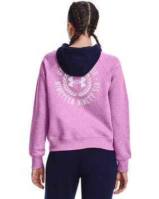 UA Rival Fleece Colorblock, Purple, pdpMainDesktop image number 1