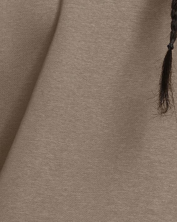 Damesshirt UA Essential Fleece met ronde hals, Brown, pdpMainDesktop image number 1