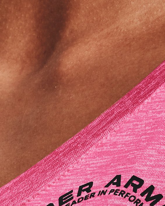 Haut à manches courtes UA Tech™ Twist Crest pour femmes, Pink, pdpMainDesktop image number 3
