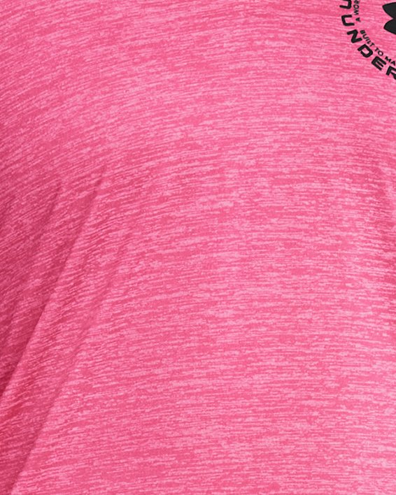 Haut à manches courtes UA Tech™ Twist Crest pour femmes, Pink, pdpMainDesktop image number 0