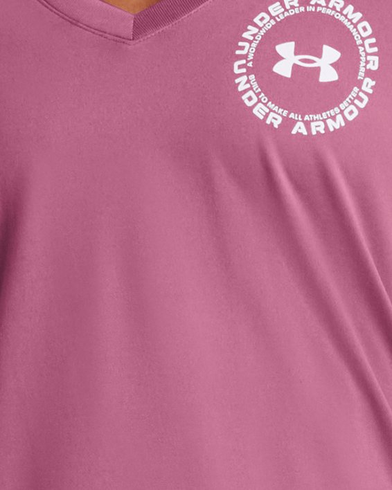 UA Tech™ Crest Kurzarm-Oberteil für Damen, Pink, pdpMainDesktop image number 0