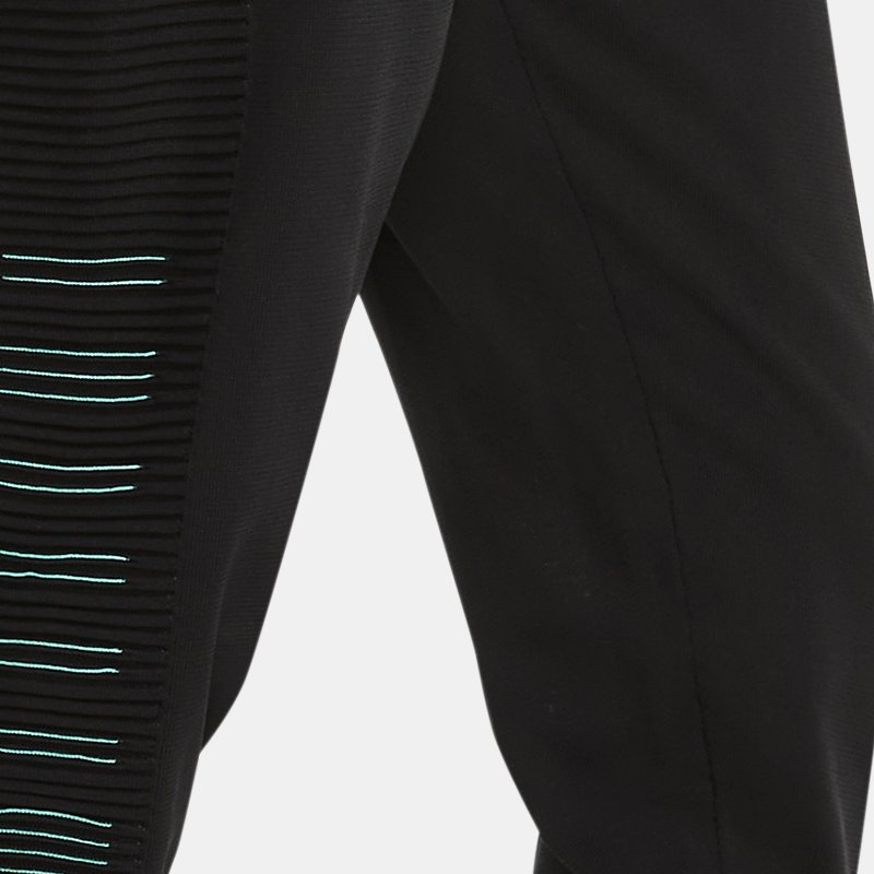 Women's  Under Armour  IntelliKnit Run Pants Black / Neo Turquoise / Reflective L