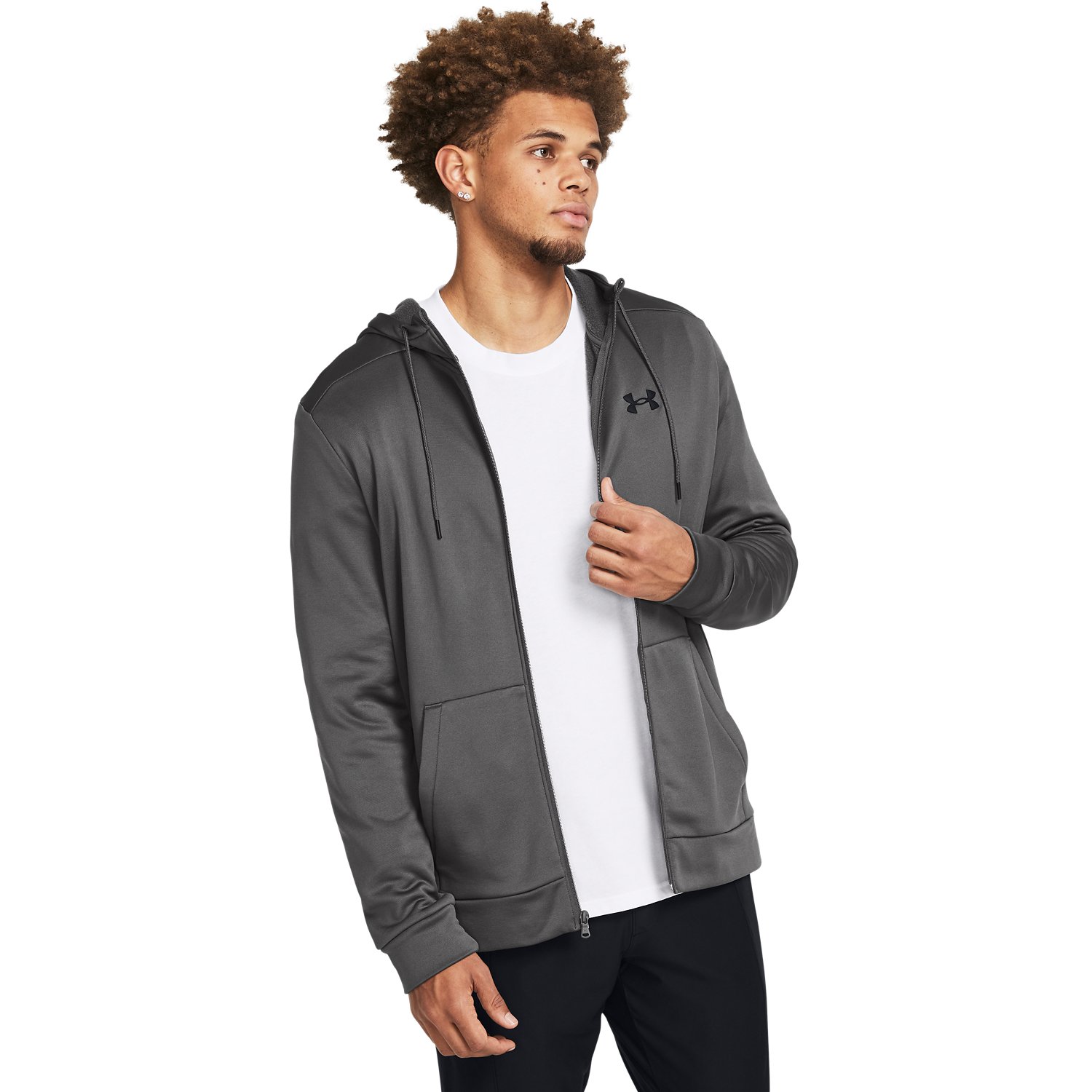 Men's under armour black zip up hoodie best sale