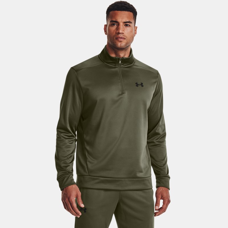 Men's Armour Fleece® ¼ Zip Marine OD Green / Black S