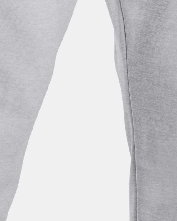 Under Armour ESSENTIAL - Tracksuit bottoms - pitch gray medium heather / /  white/grey 