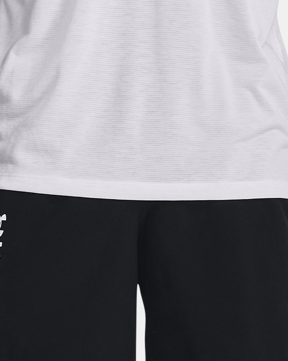 Men's UA Launch SW 7'' Wordmark  Shorts in Black image number 2