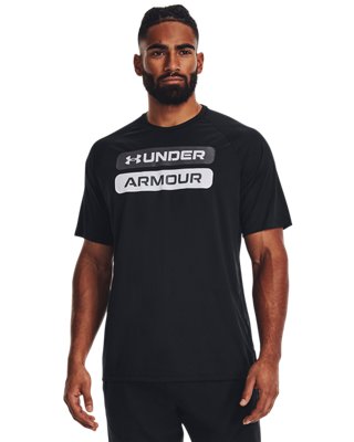 Playera manga corta UA Velocity 2.0 Wordmark para hombre, Black, pdpMainDesktop image number 0